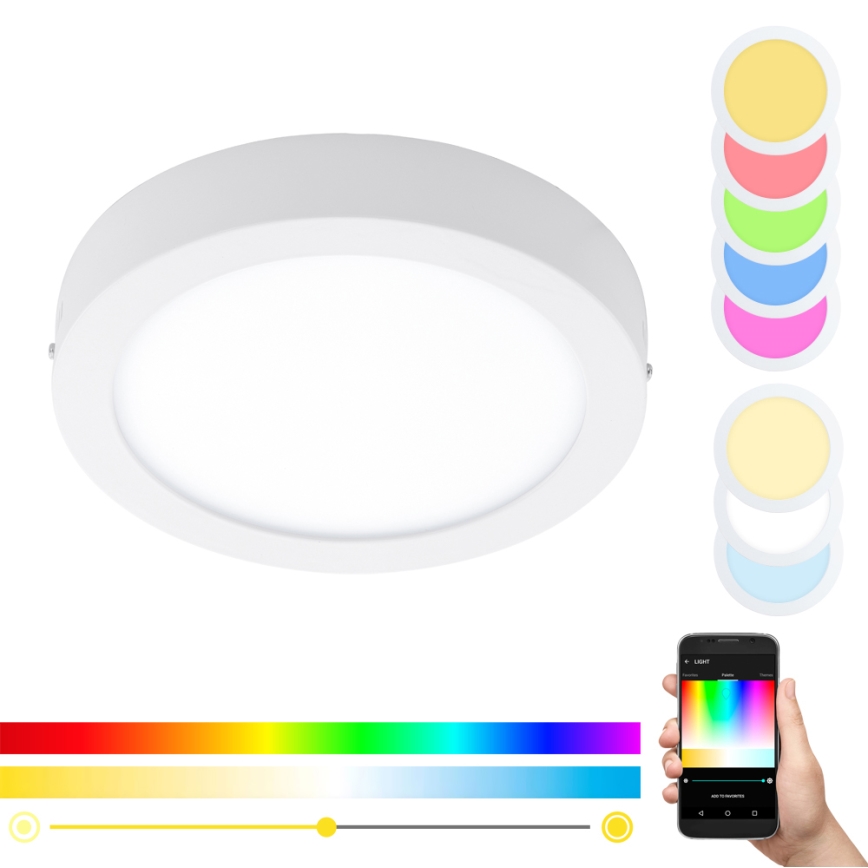 Eglo - LED RGBW stmievateľné stropné svietidlo FUEVA-C LED/21W/230V pr. 30 cm