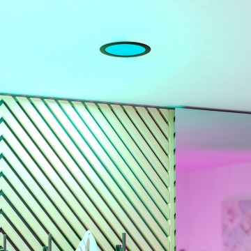 Eglo - LED RGBW Stmievateľné kúpeľňové podhľadové svietidlo LED/9,5W/230V 2700-6500K pr. 16,8 cm IP44 čierna