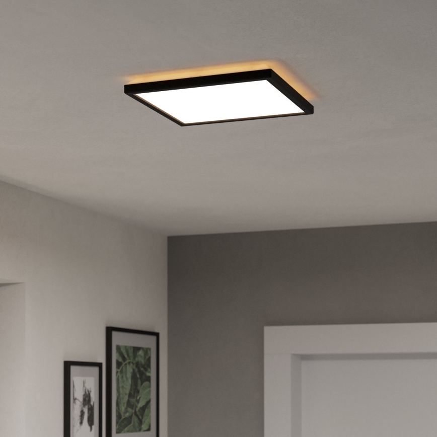 Eglo - LED RGBW Stmievateľné kúpeľňové stropné svietidlo LED/13,4W/230V 2700-6500K 29x29 cm IP44 čierna