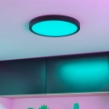Eglo - LED RGBW Stmievateľné kúpeľňové stropné svietidlo LED/14,3W/230V 2700-6500K priemer 27,8 cm IP44 čierna