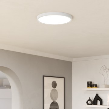 Eglo - LED RGBW stmievateľné kúpeľňové stropné svietidlo LED/17,5 W/230 V 2700–6500 K priemer 39,9 cm IP44 biela