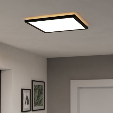 Eglo - LED RGBW Stmievateľné kúpeľňové stropné svietidlo LED/17,6W/230V 2700-6500K 39x39 cm IP44 čierna ZigBee