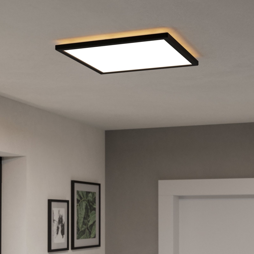 Eglo - LED RGBW Stmievateľné kúpeľňové stropné svietidlo LED/17,6W/230V 2700-6500K 39x39 cm IP44 čierna ZigBee