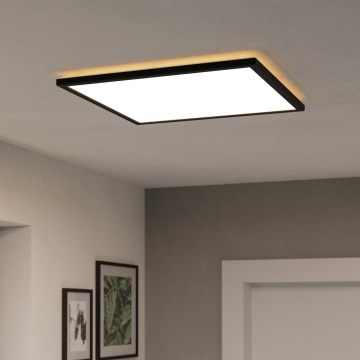 Eglo - LED RGBW Stmievateľné kúpeľňové stropné svietidlo LED/17W/230V 2700-6500K 50x50cm IP44 čierna ZigBee
