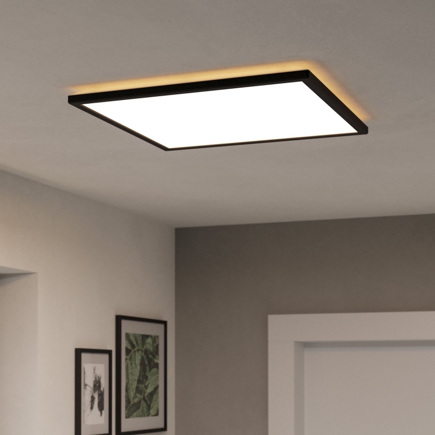 Eglo - LED RGBW Stmievateľné kúpeľňové stropné svietidlo LED/17W/230V 2700-6500K 50x50cm IP44 čierna ZigBee