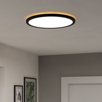 Eglo - LED RGBW Stmievateľné kúpeľňové stropné svietidlo LED/18,5W/230V 2700-6500K pr.38,9cm IP44 čierna ZigBee