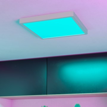 Eglo - LED RGBW stmievateľné stropné svietidlo do kúpeľne LED/13,5W/230V 2700-6500K 29,5x29,5 cm IP44 biela