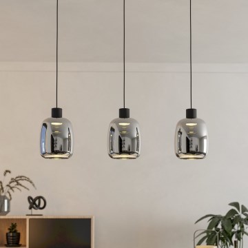 Eglo - LED RGBW Stmievateľný luster na lanku 3xLED/3,7W/230V 2700-6500K šedá