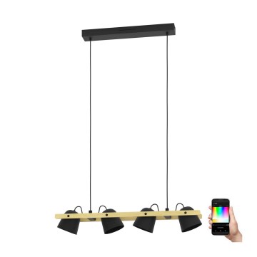 Eglo - LED RGBW Stmievateľný luster na lanku 4xLED/3,7W/230V 2700-6500K
