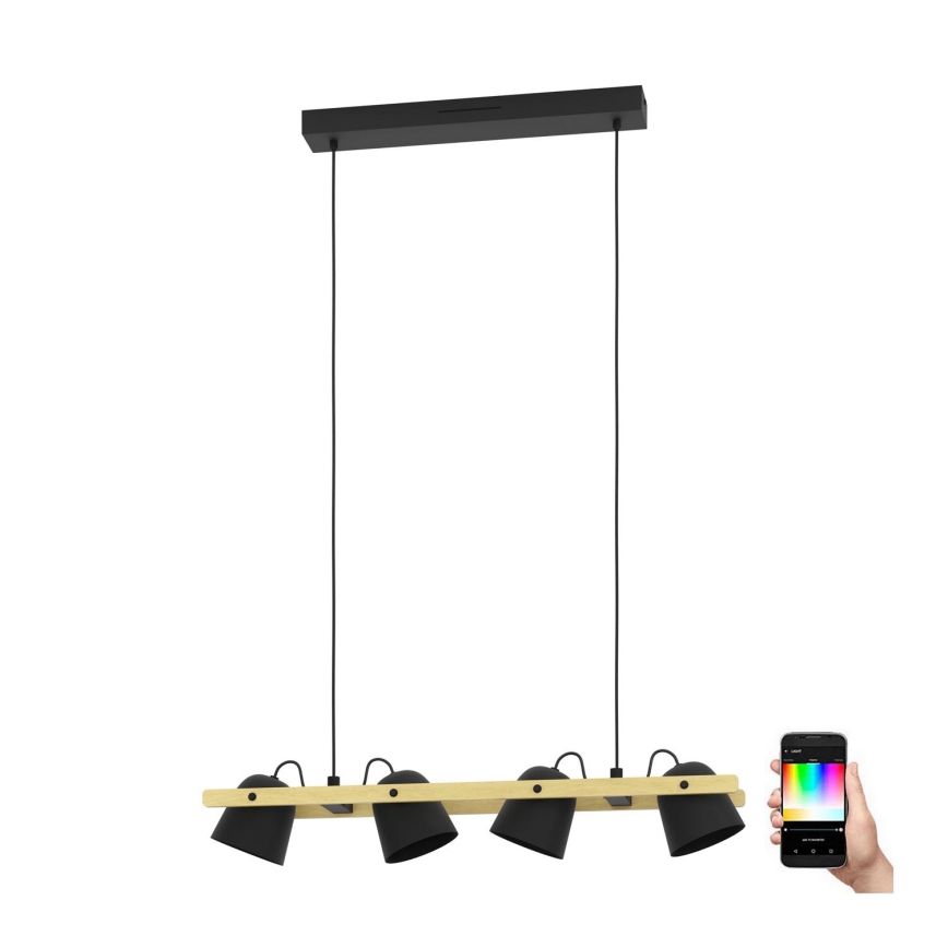 Eglo - LED RGBW Stmievateľný luster na lanku 4xLED/3,7W/230V 2700-6500K