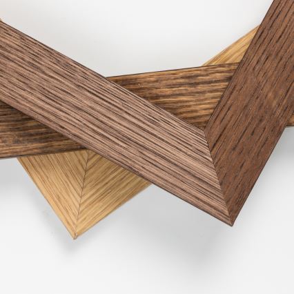 Eglo - LED RGBW stmievateľný prisadený panel SALOBRENA-C WOOD LED/16W/230V 2700-6500K 34x34 cm hnedý + diaľkové ovládanie