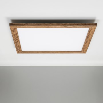 Eglo - LED RGBW Stmievateľný prisadený panel SALOBRENA-C WOOD LED/30,5W/230V 2700-6500K 64x64 cm hnedá + diaľkové ovládanie
