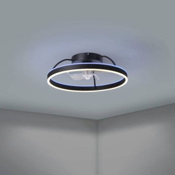 Eglo - LED RGBW Stmievateľný stropný ventilátor LED/36W/230V 3000-6500K čierna + diaľkové ovládanie