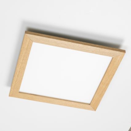 Eglo - LED Stmievateľný prisadený panel POZZALLO WOOD LED/21W/230V 2700-6500K 49,5x49,5 cm hnedá + diaľkové ovládanie