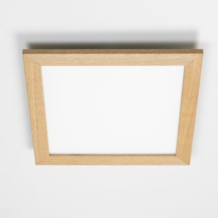 Eglo - LED Stmievateľný prisadený panel POZZALLO WOOD LED/21W/230V 2700-6500K 49,5x49,5 cm hnedá + diaľkové ovládanie