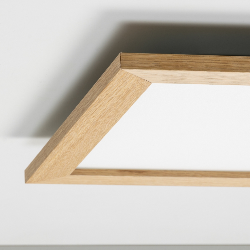 Eglo - LED Stmievateľný prisadený panel POZZALLO WOOD LED/21W/230V 2700-6500K 49,5x49,5 cm hnedá + diaľkové ovládanie