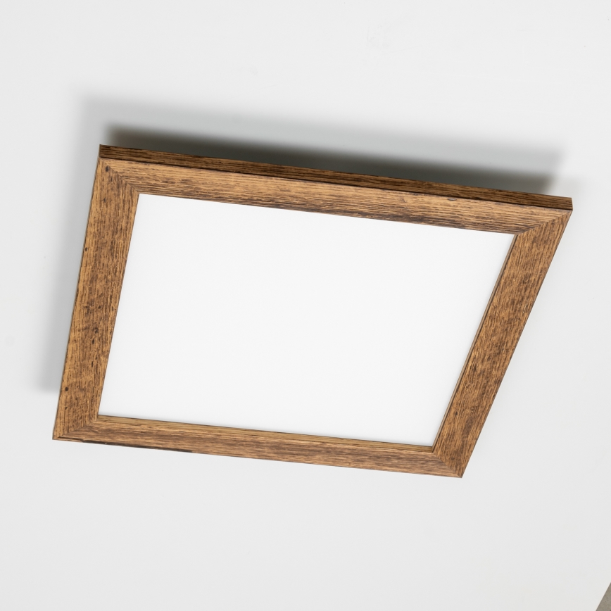 Eglo - LED Stmievateľný prisadený panel POZZALLO WOOD LED/21W/230V 2700-6500K 49,5x49,5 cm hnedá + diaľkové ovládanie