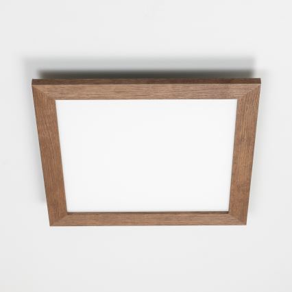 Eglo - LED Stmievateľný prisadený panel POZZALLO WOOD LED/21W/230V 2700-6500K 49,5x49,5 cm tmavohnedá + diaľkové ovládanie