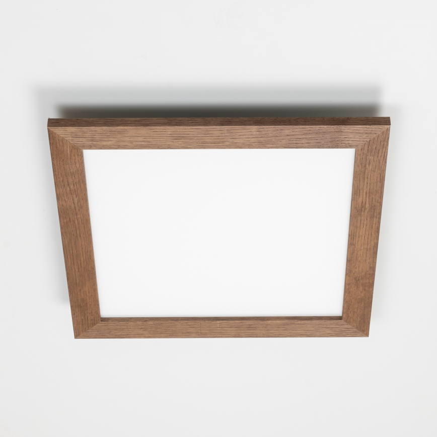 Eglo - LED Stmievateľný prisadený panel POZZALLO WOOD LED/21W/230V 2700-6500K 49,5x49,5 cm tmavohnedá + diaľkové ovládanie