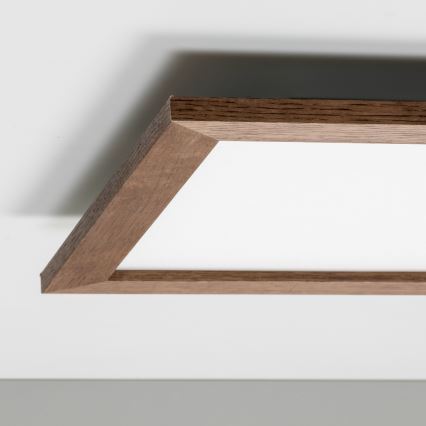 Eglo - LED Stmievateľný prisadený panel POZZALLO WOOD LED/21W/230V 2700-6500K 49,5x49,5 cm tmavohnedá + diaľkové ovládanie