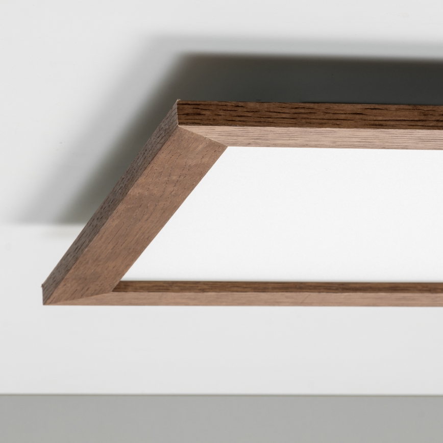 Eglo - LED Stmievateľný prisadený panel POZZALLO WOOD LED/21W/230V 2700-6500K 49,5x49,5 cm tmavohnedá + diaľkové ovládanie