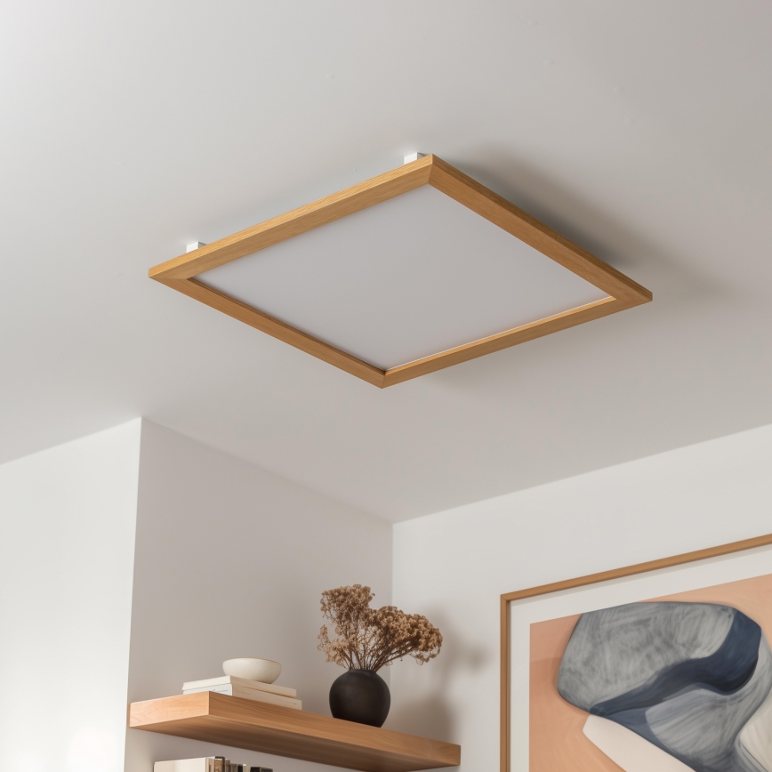 Eglo - LED Stmievateľný prisadený panel SALOBRENA-CL WOOD LED/31W/230V 2700-6500K 64x64 cm hnedá