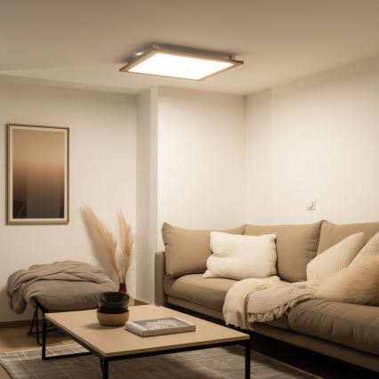 Eglo - LED Stmievateľný prisadený panel SALOBRENA-CL WOOD LED/31W/230V 2700-6500K 64x64 cm hnedá