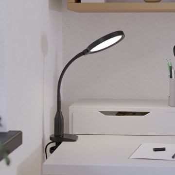 Eglo - LED stmievateľná flexibilná lampa so svorkou LED/5,5 W/230 V 2700/4000/6500 K čierna