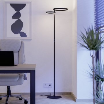 Eglo - LED stmievateľná stojacia lampa LED/16W/230V + LED/12W čierna