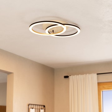 Eglo - LED Stmievateľné stropné svietidlo 2xLED/16W/230V 2700-6500K béžová/čierna ZigBee