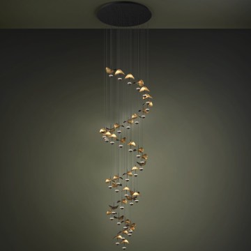 Eglo - LED Stmievateľný luster na lane 40xLED/1,8W/230V čierna/zlatá