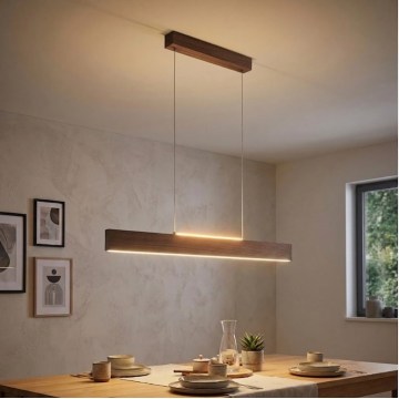 Eglo - LED stmievateľný luster na lankách LED/21W/230V + LED/8,4W orech