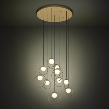 Eglo - LED Stmievateľný luster na lanku 10xLED/3W/230V 3000K pr. 58 cm zlatá