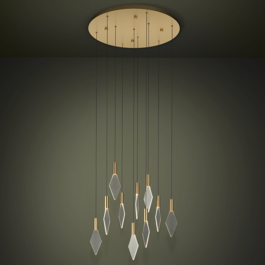 Eglo - LED Stmievateľný luster na lanku 10xLED/3W/230V 3000K pr. 58 cm zlatá