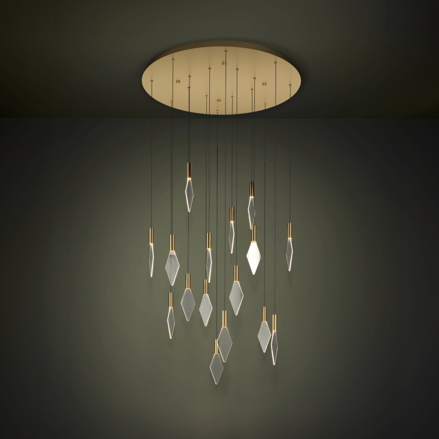 Eglo - LED Stmievateľný luster na lanku 16xLED/3,3W/230V 3000K pr. 78 cm zlatá