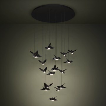 Eglo - LED Stmievateľný luster na lanku 17xLED/3W/230V 3000K čierna