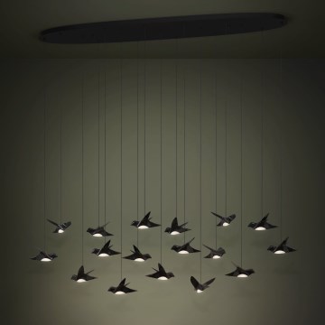 Eglo - LED Stmievateľný luster na lanku 17xLED/3W/230V 3000K čierna