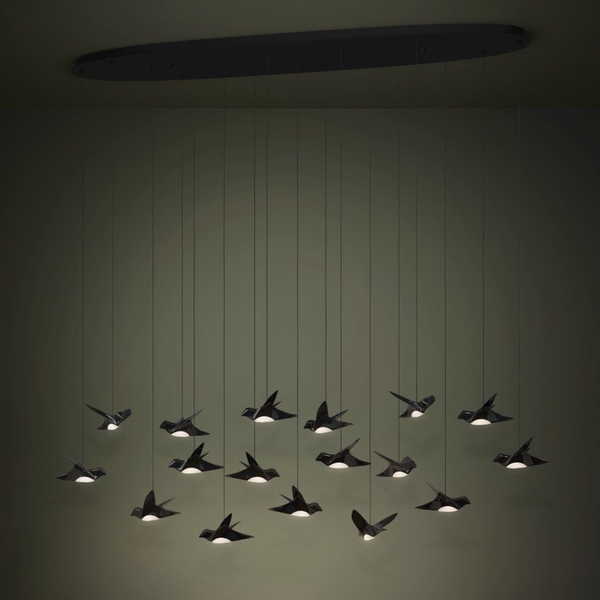 Eglo - LED Stmievateľný luster na lanku 17xLED/3W/230V 3000K čierna