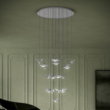 Eglo - LED Stmievateľný luster na lanku 17xLED/3W/230V 3000K lesklý chróm