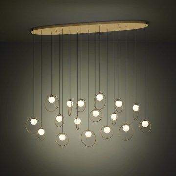 Eglo - LED Stmievateľný luster na lanku 17xLED/3W/230V 3000K zlatá