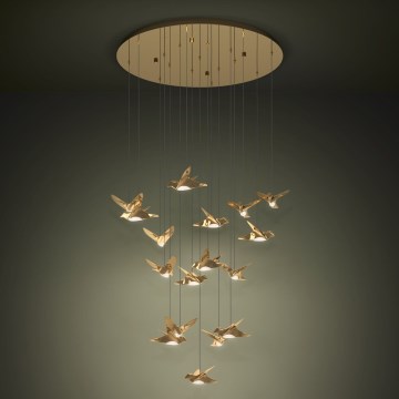 Eglo - LED Stmievateľný luster na lanku 17xLED/3W/230V 3000K zlatá