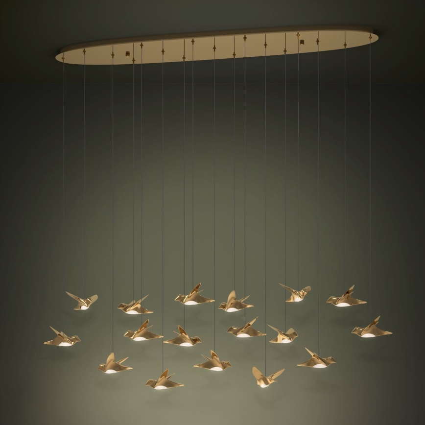 Eglo - LED Stmievateľný luster na lanku 17xLED/3W/230V 3000K zlatá