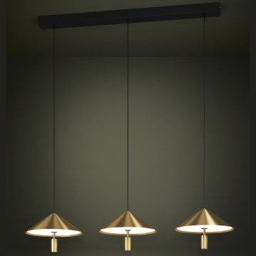 Eglo - LED Stmievateľný luster na lanku 3xLED/12W/230V 3000K zlatá