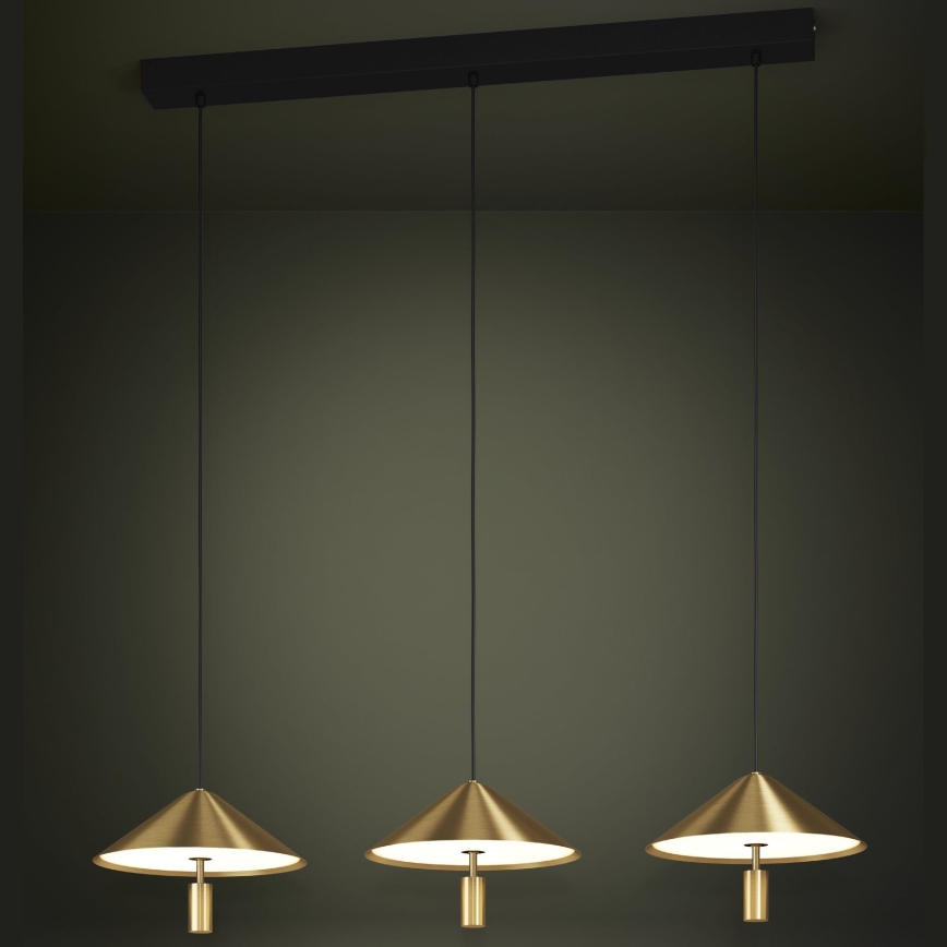 Eglo - LED Stmievateľný luster na lanku 3xLED/12W/230V 3000K zlatá