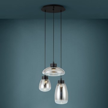 Eglo - LED Stmievateľný luster na lanku 3xLED/5,4W/230V 2700K dymová