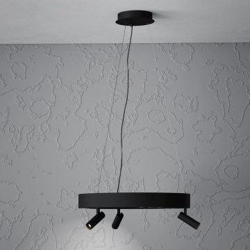 Eglo - LED Stmievateľný luster na lanku 3xLED/8W/230V + 3xLED/8,5W 3000K čierna + diaľkové ovládanie