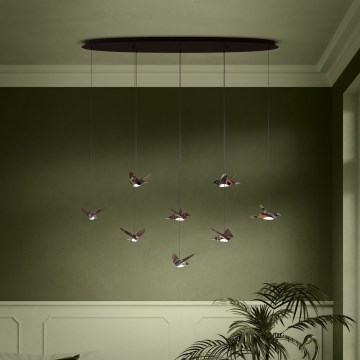Eglo - LED Stmievateľný luster na lanku 8xLED/4,2W/230V 3000K čierna