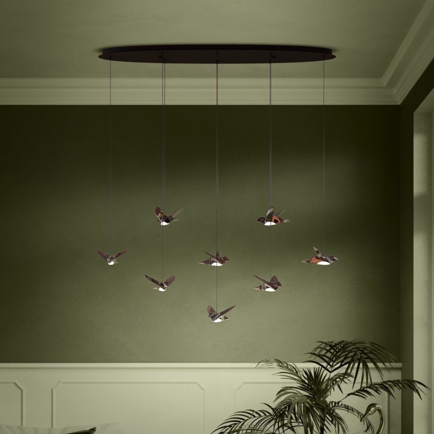 Eglo - LED Stmievateľný luster na lanku 8xLED/4,2W/230V 3000K čierna