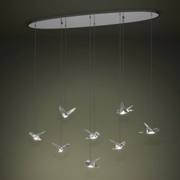 Eglo - LED Stmievateľný luster na lanku 8xLED/4,2W/230V 3000K lesklý chróm
