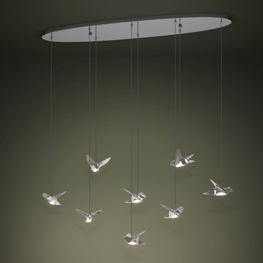 Eglo - LED Stmievateľný luster na lanku 8xLED/4,2W/230V 3000K lesklý chróm
